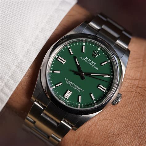 rolex no date oyster perpetual green dial